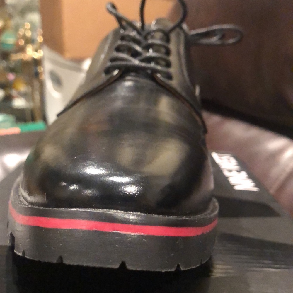 NINE WEST Larsen mens Dress Shoes Size 12 Oxford Derby Black Lace up - Picture 4 of 4